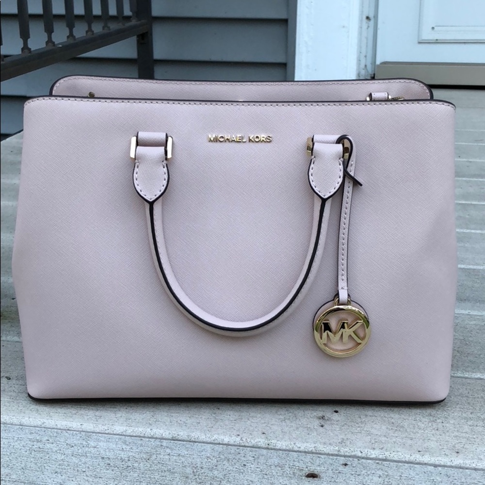 Light Pink Michael Kors Large Savannah Satchel